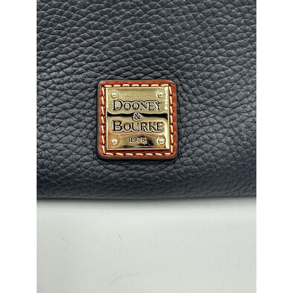 Dooney & Bourke Pebbled Navy Brown Crossbody Bag Braided Gently Used - Picture 13 of 15